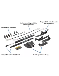 Tailgate assist Ford Ranger 2012-2019 - double vérins d'assistance de