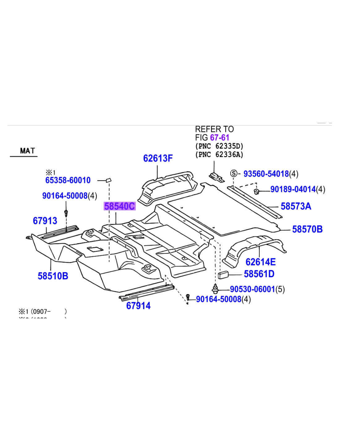 Tapis de sol central gris GRJ71 TOYOTA - accessoire 4x4