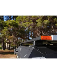 Paire barres de toit transversales 1250mm Alu-Cab - capuchons oranges