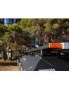 Paire barres de toit transversales 1450mm Alu-Cab - capuchons oranges