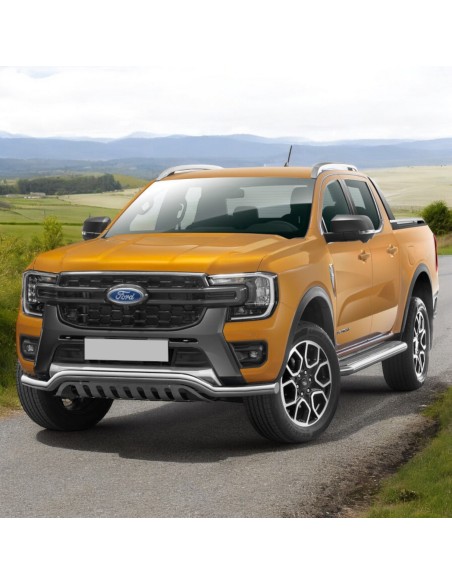 Barre de pare-choc inox avec plaque de protection Ford Ranger 2023+