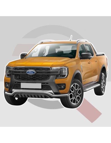 Barre de pare-choc inox avec plaque de protection Ford Ranger 2023+