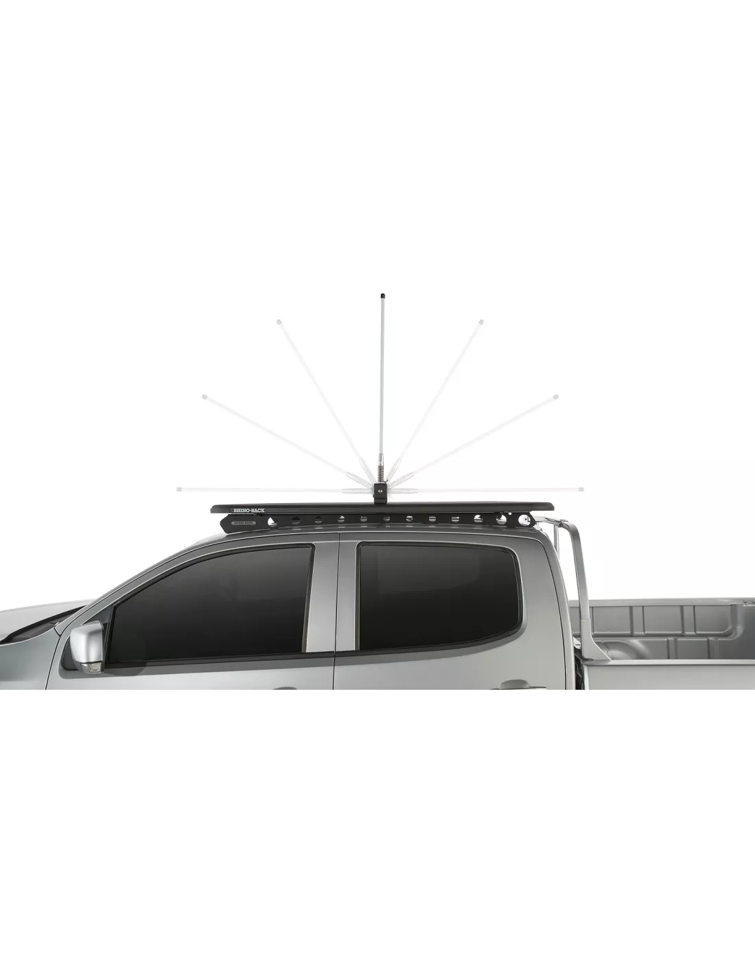 Support pliant rabatable d'antenne ou led pour galerie et barre de