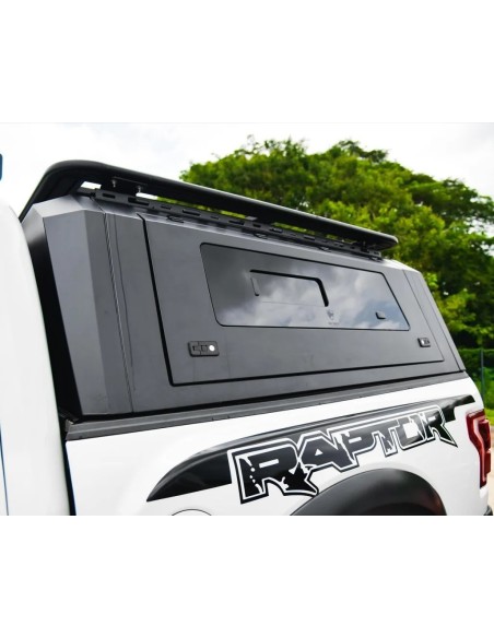 Hard top Ford Ranger Raptor 2022+ Traveller avec vitres coulissantes et barres de toit