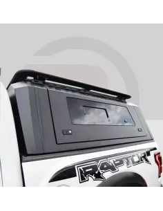Hard top Ford Ranger Raptor 2022+ Traveller avec vitres coulissantes et barres de toit 2