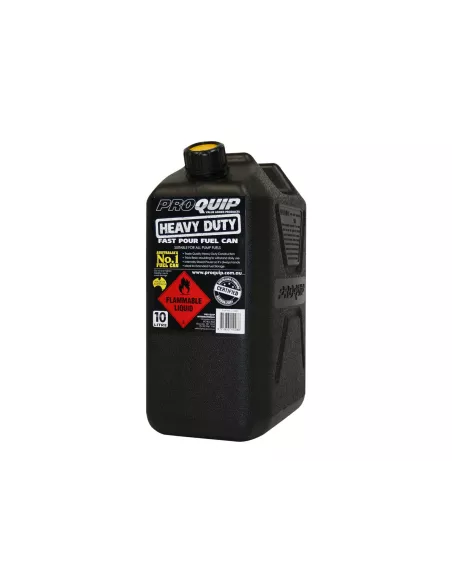 Jerrycan carburant - plastique noir 10L - avec bec verseur amovible