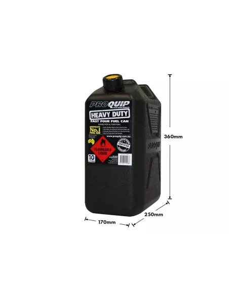 Jerrycan carburant - plastique noir 10L - avec bec verseur amovible