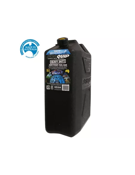 Jerrycan carburant - plastique noir - Format US 20L - avec bec