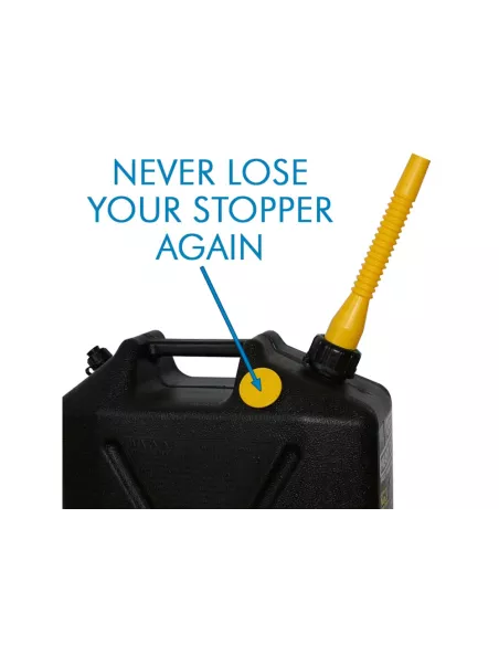 Jerrycan carburant - plastique noir - Format US 20L - avec bec