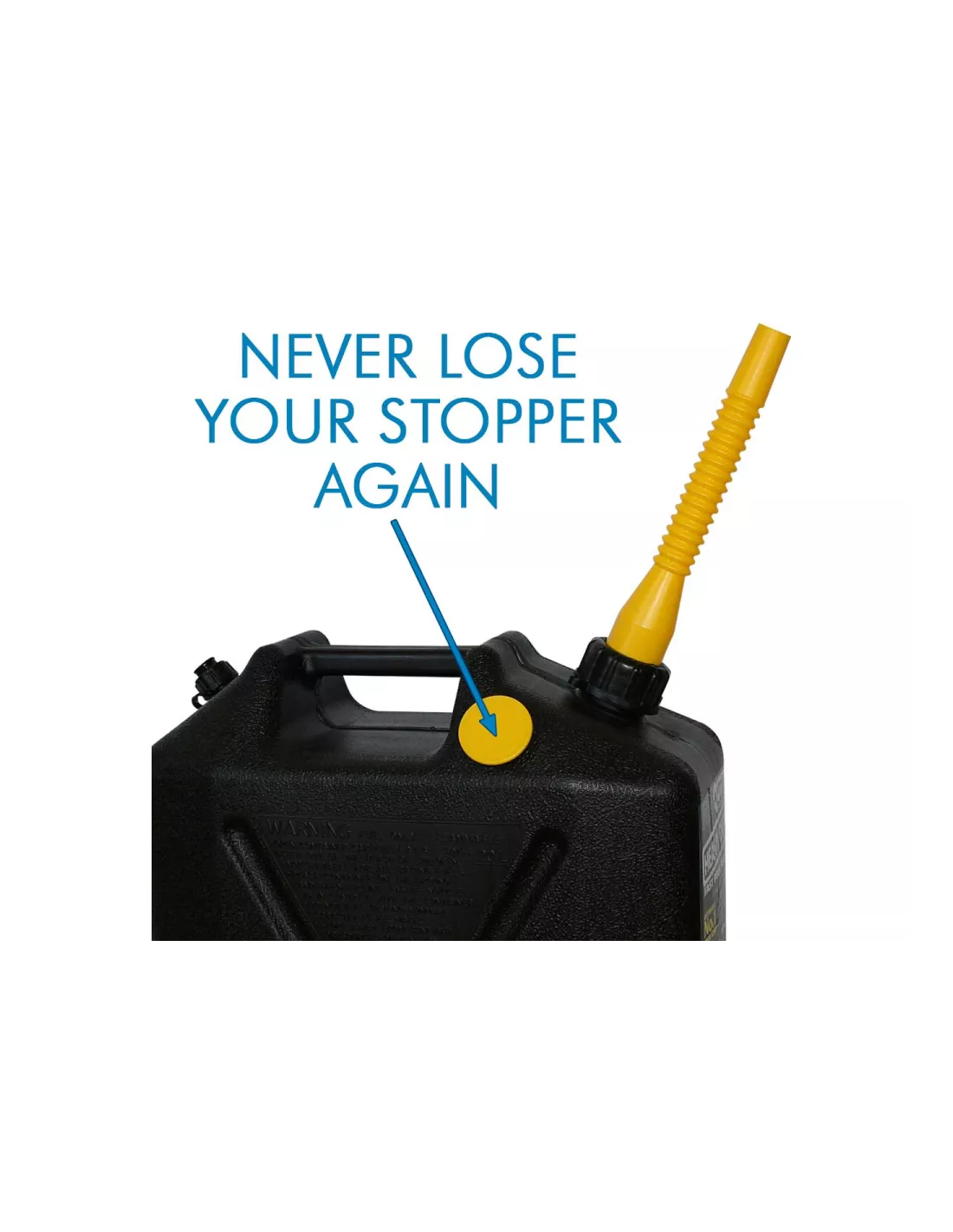 Jerrycan carburant - plastique noir - Format US 20L - avec bec