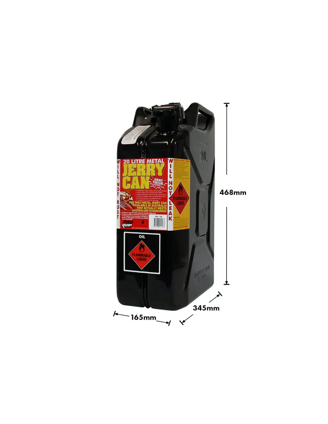 Jerrycan carburant - métal noir - Format US 20L DTC PARTS -