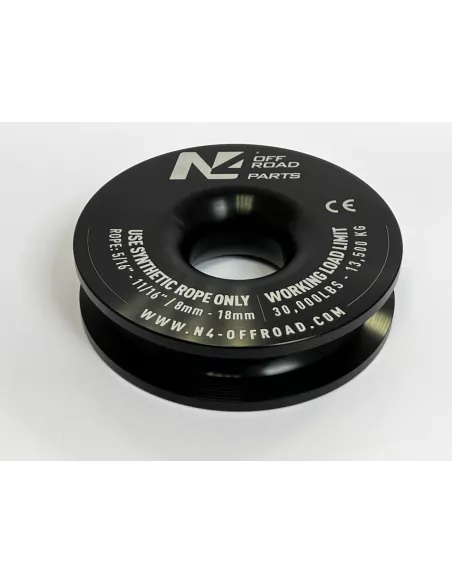 Anneau de treuillage 13.5T en aluminium anodisé noir N4-Offroad