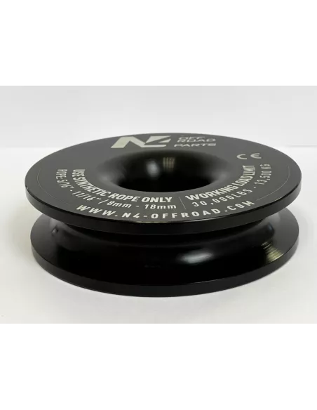 Anneau de treuillage 13.5T en aluminium anodisé noir N4-Offroad