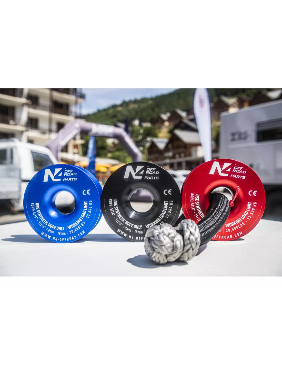 Anneau de treuillage 13.5T en aluminium anodisé bleu N4-Offroad