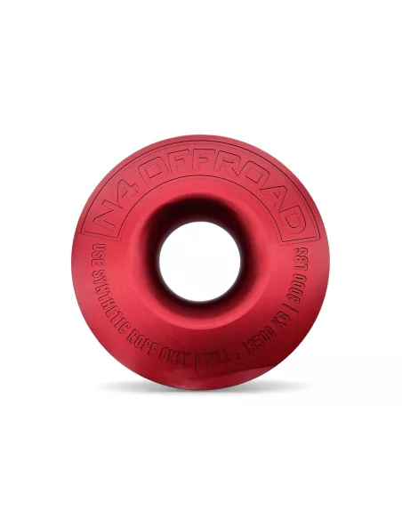 Anneau de treuillage alu 13.5T Ø148mm rouge N4-Offroad avec etui