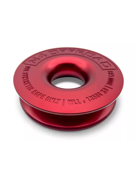 Anneau de treuillage alu 13.5T Ø148mm rouge N4-Offroad avec etui