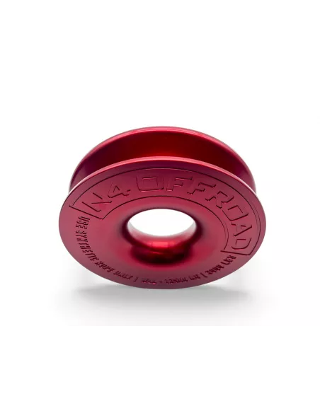 Anneau de treuillage alu 13.5T Ø148mm rouge N4-Offroad avec etui
