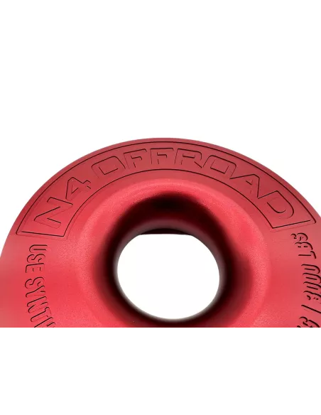 Anneau de treuillage alu 13.5T Ø148mm rouge N4-Offroad avec etui