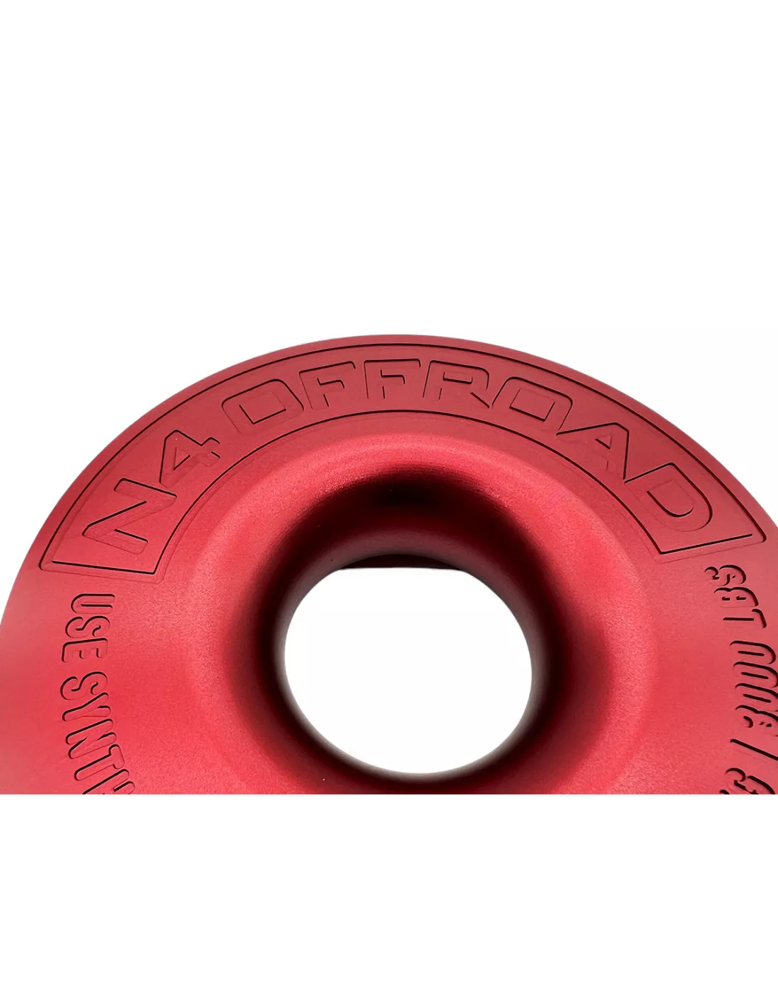 Anneau de treuillage alu 13.5T Ø148mm rouge N4-Offroad avec etui