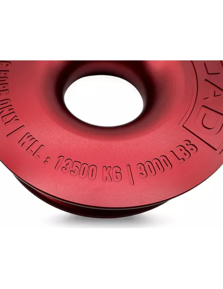 Anneau de treuillage alu 13.5T Ø148mm rouge N4-Offroad avec etui