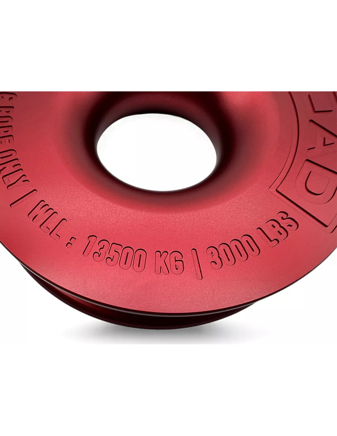 Anneau de treuillage alu 13.5T Ø148mm rouge N4-Offroad avec etui