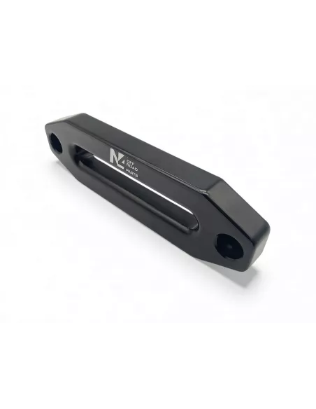 Ecubier aluminium noir pour corde de treuil synthétique N4-Offroad
