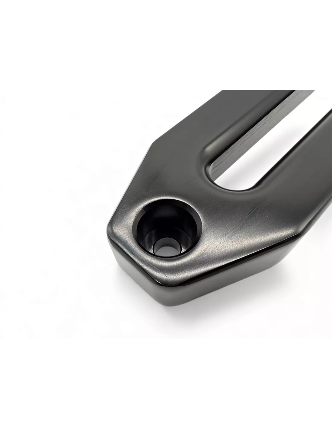Ecubier aluminium noir pour corde de treuil synthétique N4-Offroad