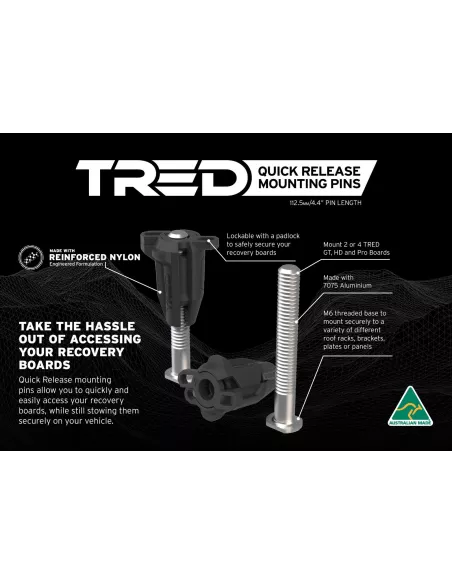 Axes à verrouillage rapide 113 mm pour plaque à sable Tred TRED -