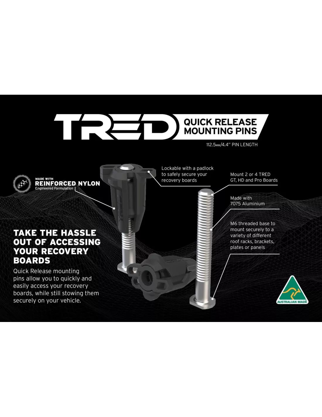 Snelle slotassen 113 mm voor TRED Sandplate TRED -