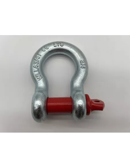 Manille lyre galvanisée - axe rouge - Ø22mm - 4750 kgs OUTBACK IMPORT