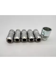 Lot de 5 écrous de roue antivol chromés 14x150 - Cône 60° DTC PARTS -