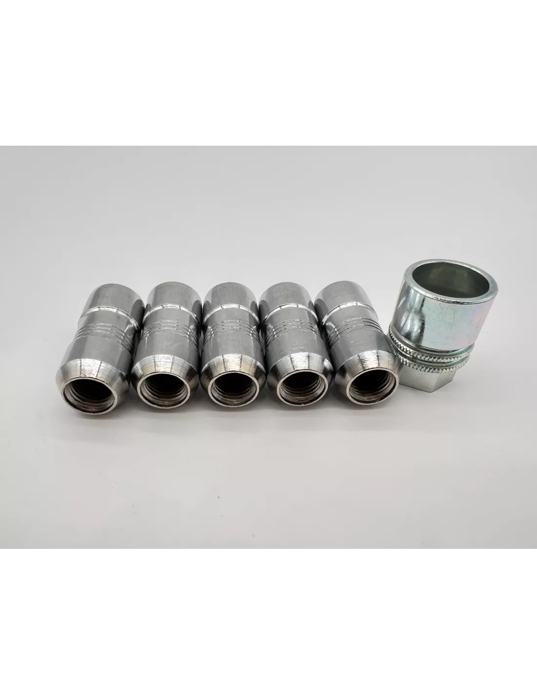Lot de 5 écrous de roue antivol chromés 14x150 - Cône 60° DTC PARTS -