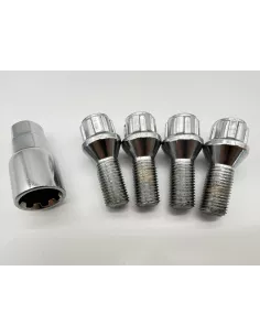 Set van 4 chroom anti-diefstalwielknoppen 14x150 - Cone 60 ° DTC PARTS 2