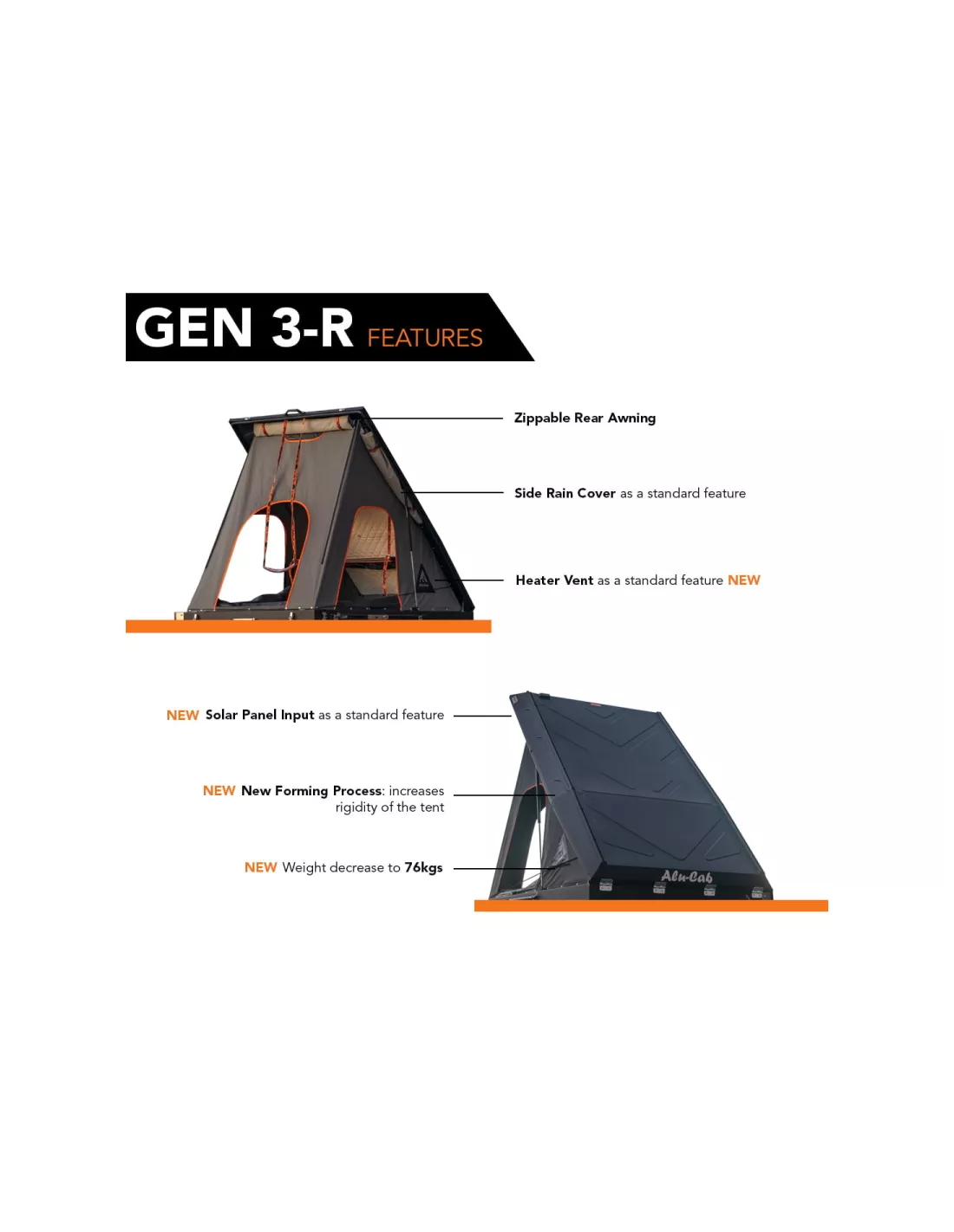 Tente de toit Gen 3-R noire Alu-Cab ALU CAB - accessoire 4x4