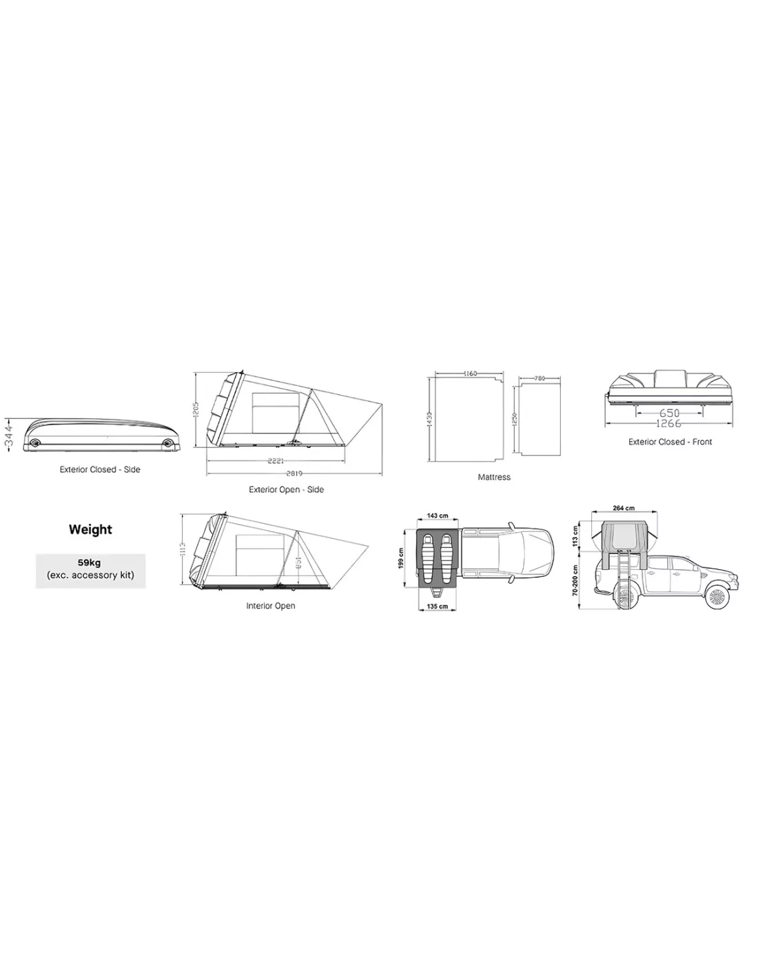 Starre Schalendachzelt ARB Esperance 2 ARB - 4x4 Zubehör