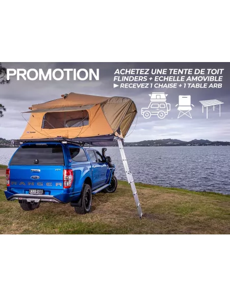 PROMO Tente de Toit ARB Flinders + Chaise Base Camp & Table alu avec