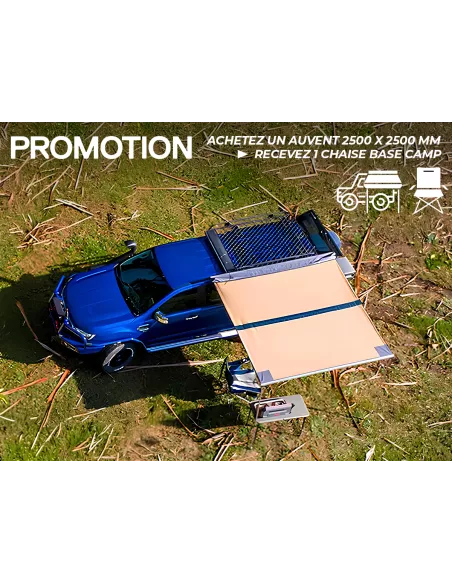 PROMO Auvent ARB 2500 x 2500 mm (avec LED incluse) + Chaise Base Camp
