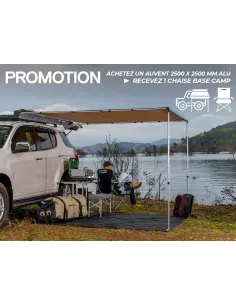 PROMO Auvent ARB 2500 x 2500 mm aluminium (avec LED incluse) + Chaise