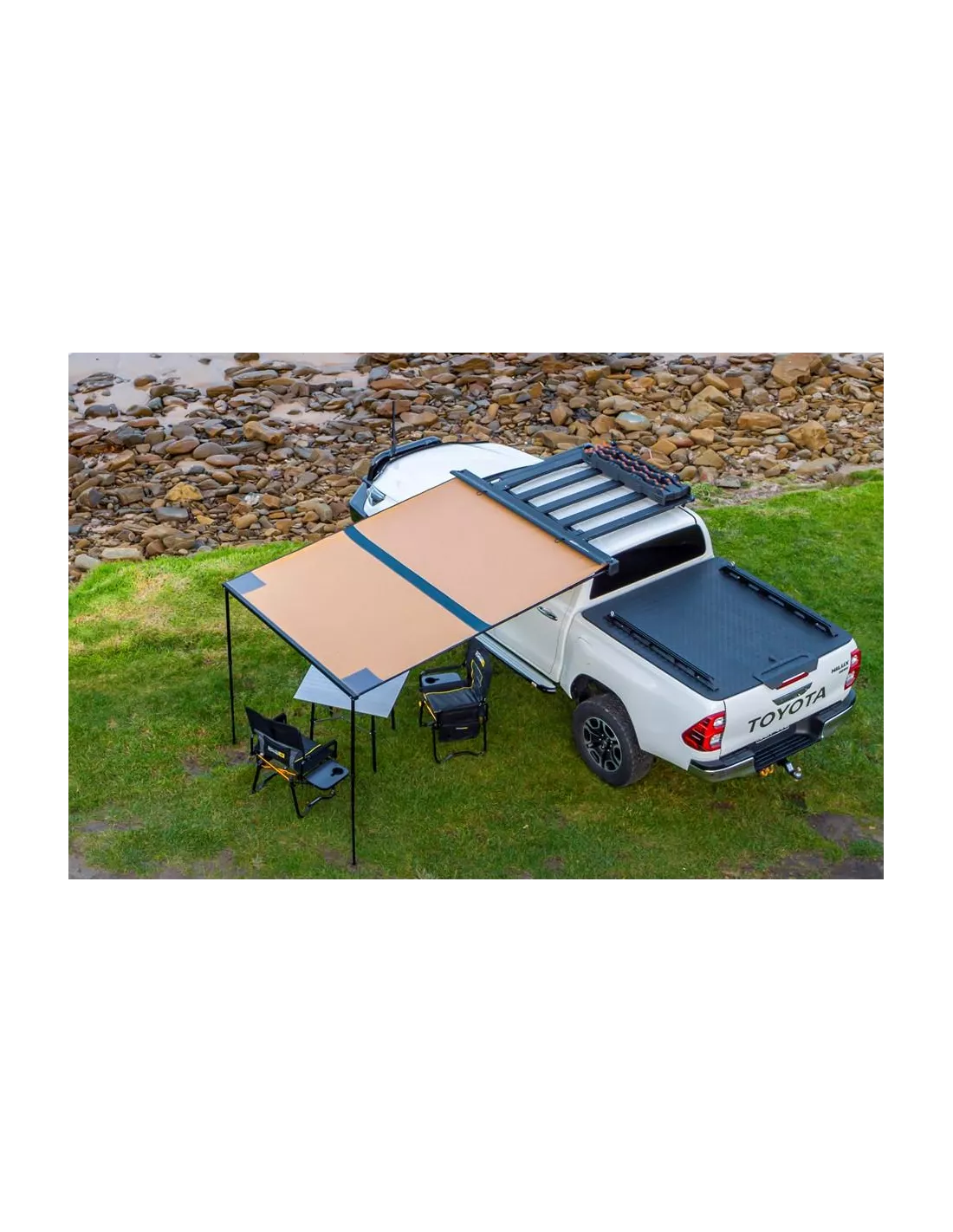 AWNING ALUMINIUM BLACK 2M WITH LIGHT ARB ARB - accessoire 4x4