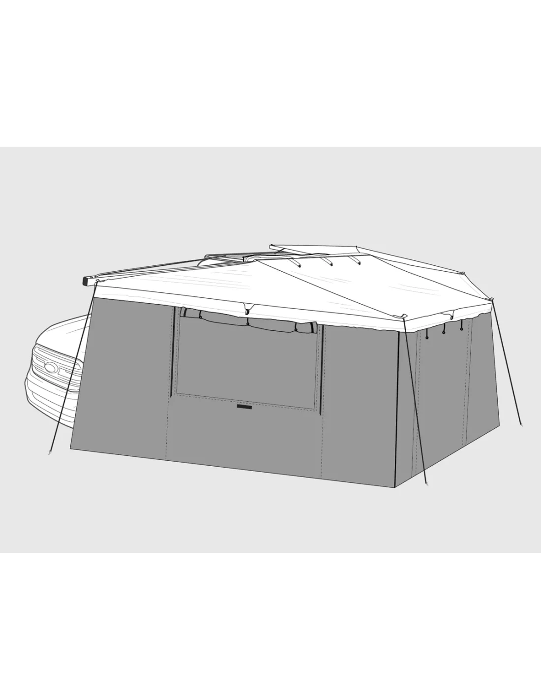Kit murs de auvent autoportant Batwing 270° coté gauche Rhino Rack