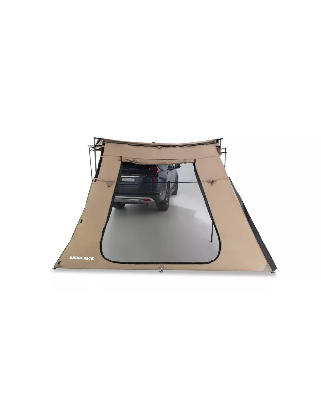 Trapezoïdale zijmuur met compacte knuppelende luifel deur