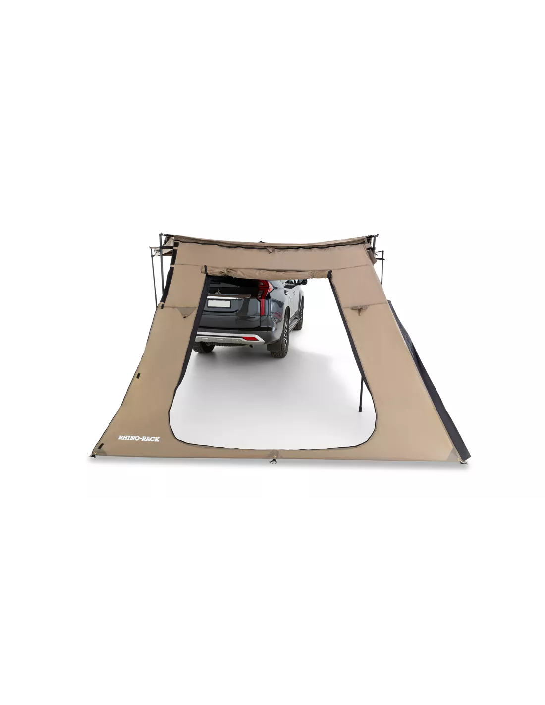 Trapezoïdale zijmuur met compacte knuppelende luifel deur