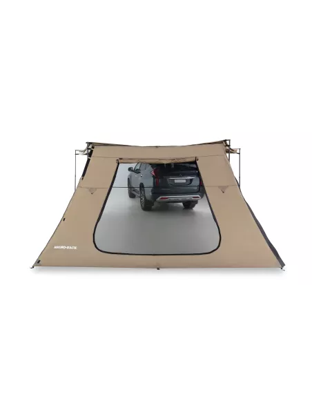 Paroi extension trapézoïdale avec porte pour auvent Batwing Rhinorack