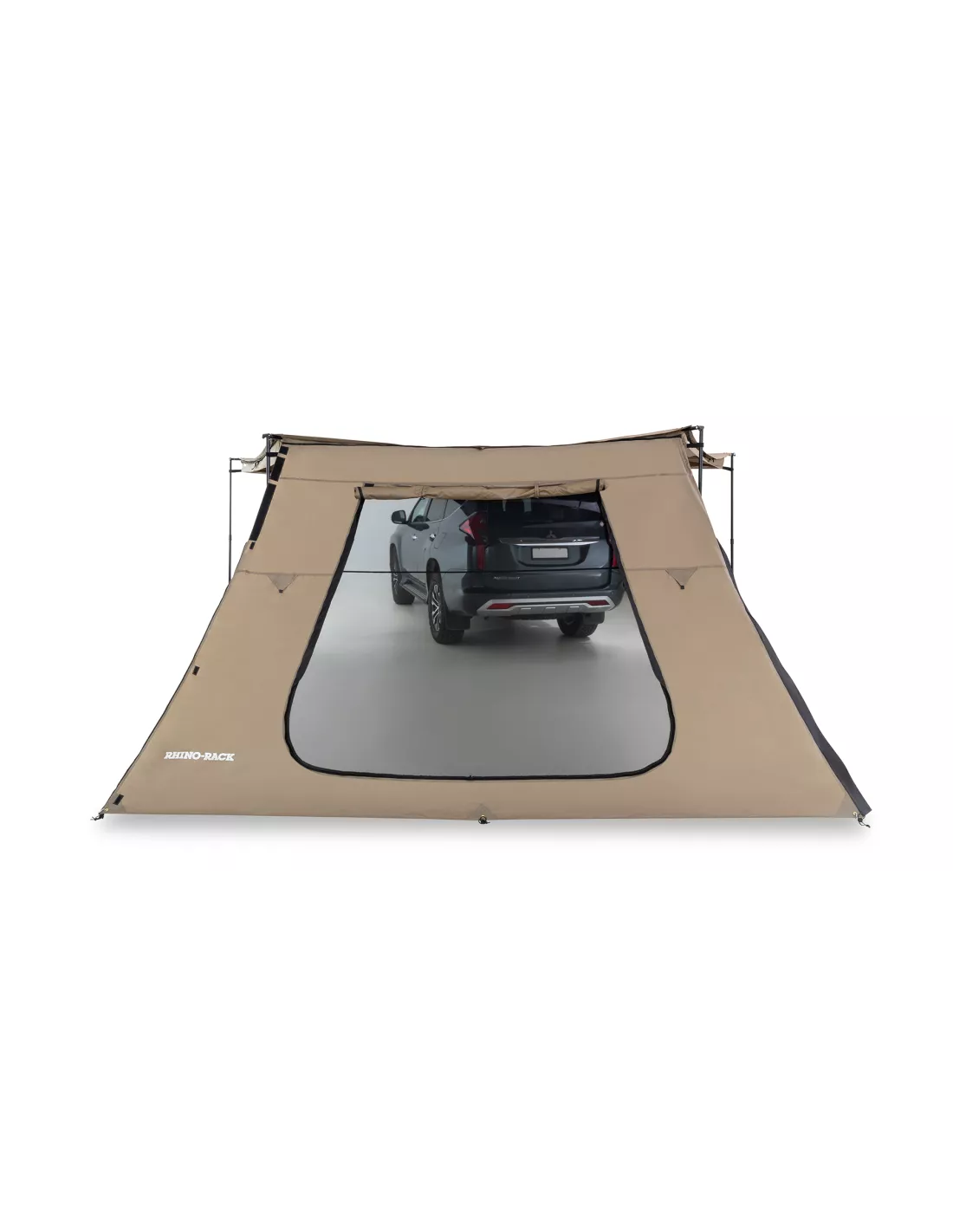 Trapezoidale verlengmuur met rhinorack batwing luifel deur