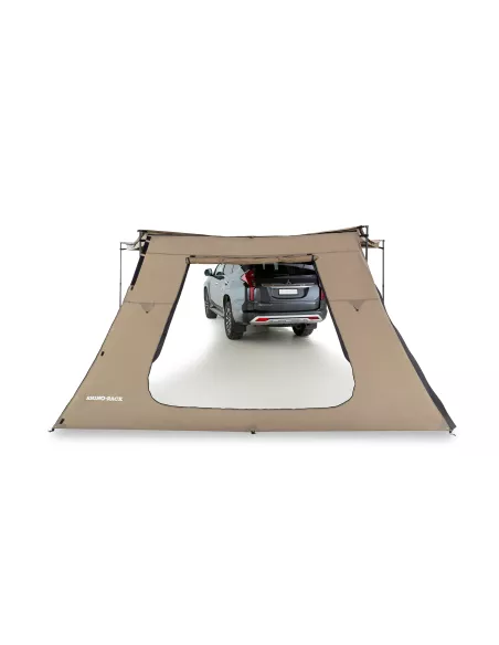 Paroi extension trapézoïdale avec porte pour auvent Batwing Rhinorack
