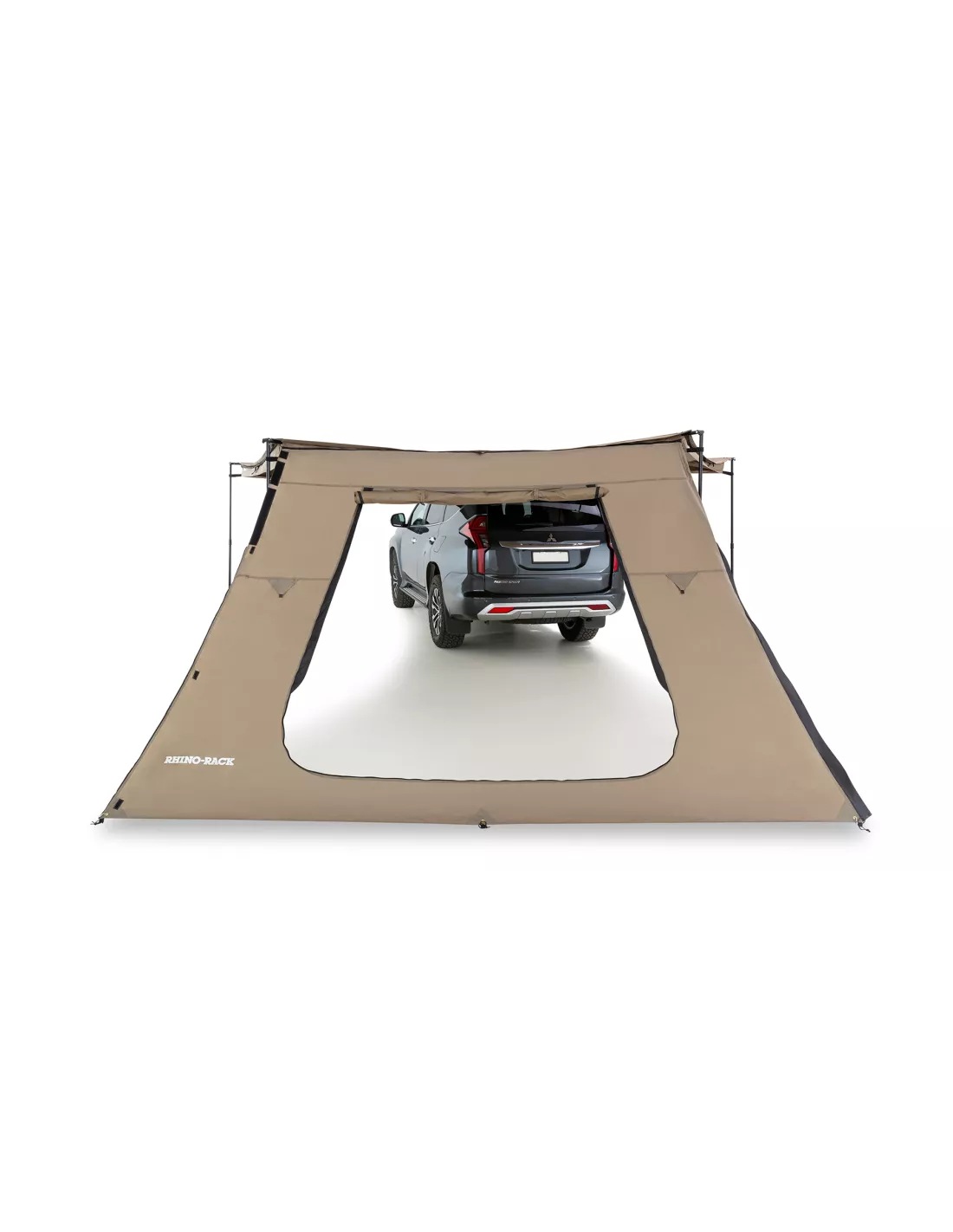 Trapezoidale verlengmuur met rhinorack batwing luifel deur