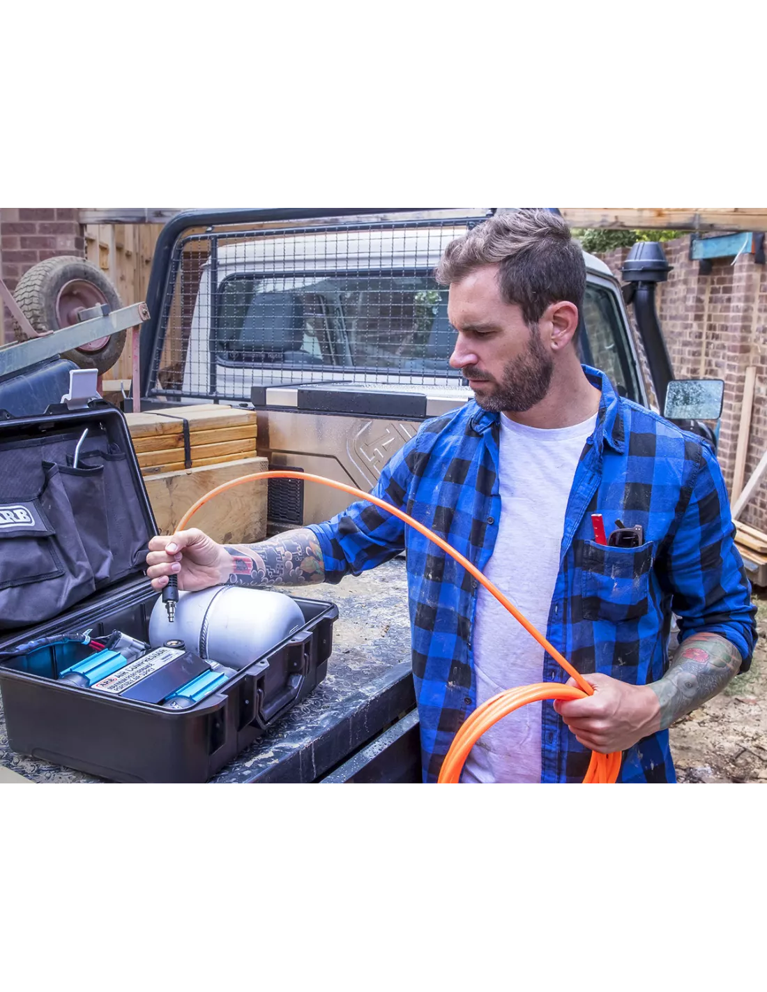 Malet Double Draagbare compressor ARB met 4L aluminium tank ARB -
