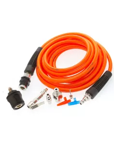 Kit tuyau 7m 10bars + raccords et adaptateurs de gonflage compresseur