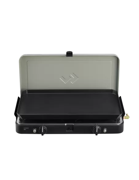 Réchaud portable à gaz 2 brûleurs avec Plancha Cadac 2 Cook 3 Pro