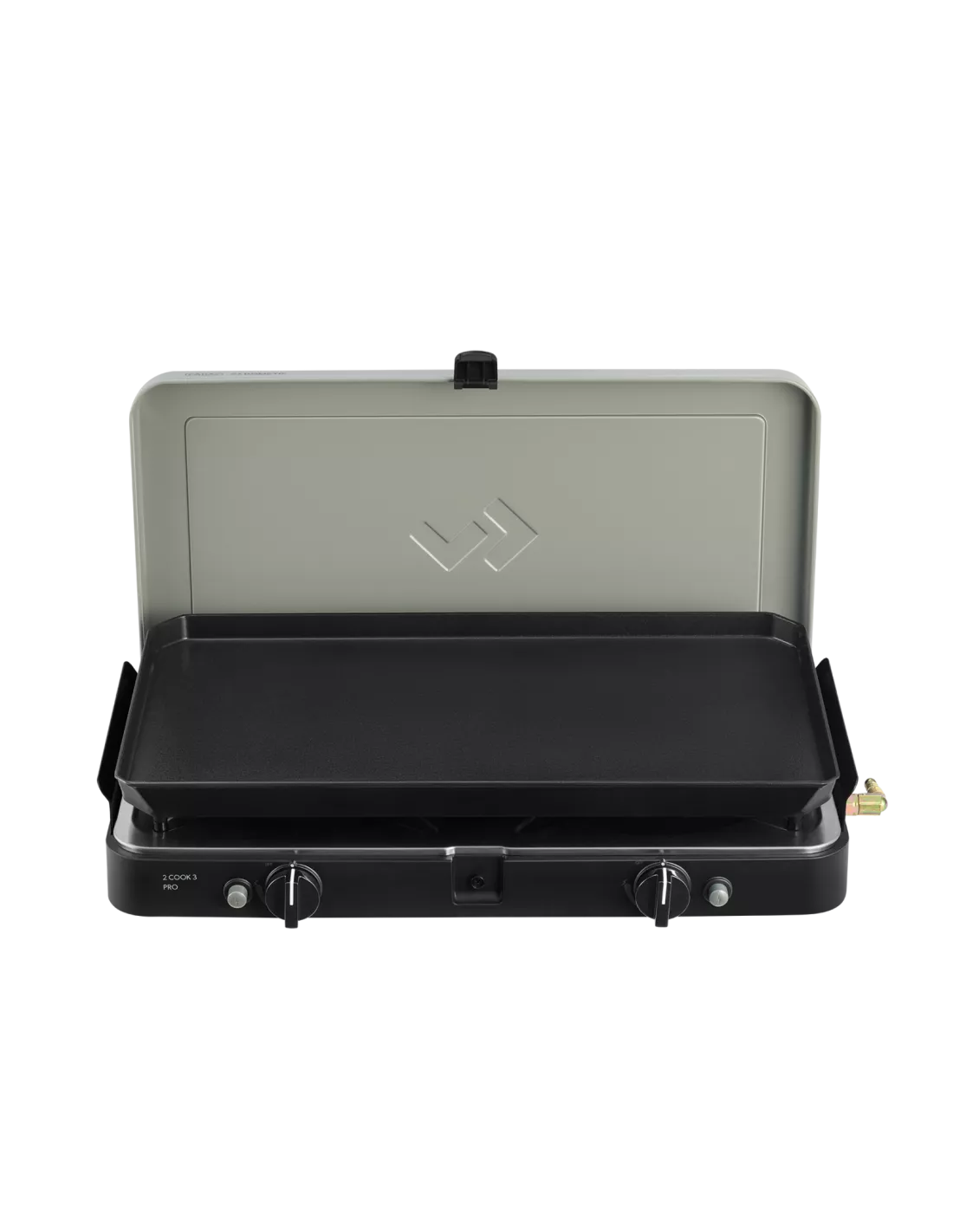 Draagbare gasfornuis 2 branders met Plancha Cadac 2 Cook 3 Pro